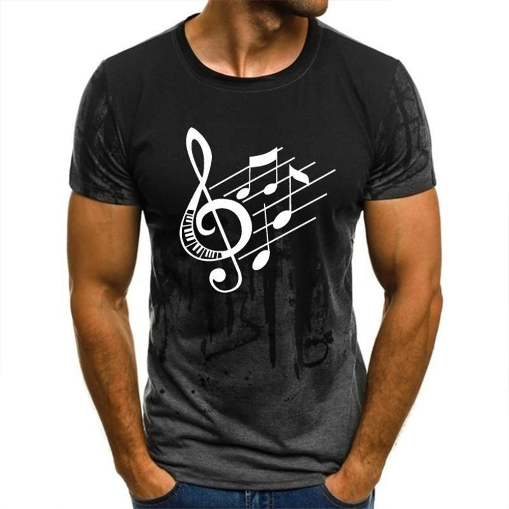 2024 Summer Men Women 3D Funny Musical Note T-shirt Casual Graphic T Shirt Fashion Short Sleeve Tee Tops Slim Fit Unisex Kids