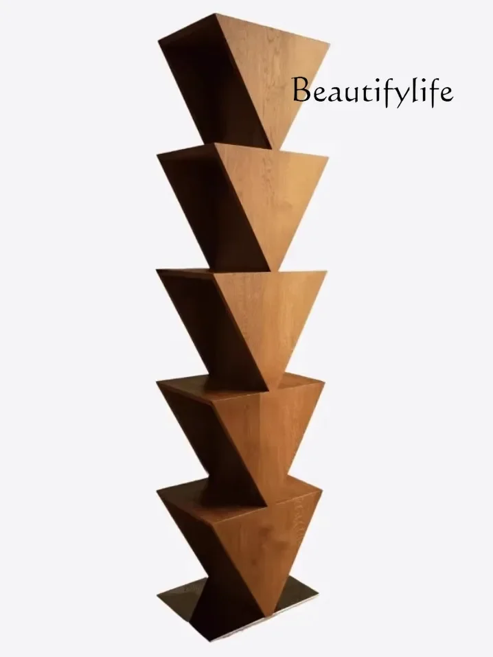 

О Средневековая креативная книжная полка из цельного дерева специальной формы, бытовая угловая полка для хранения, учебный пол для хранения, искусство