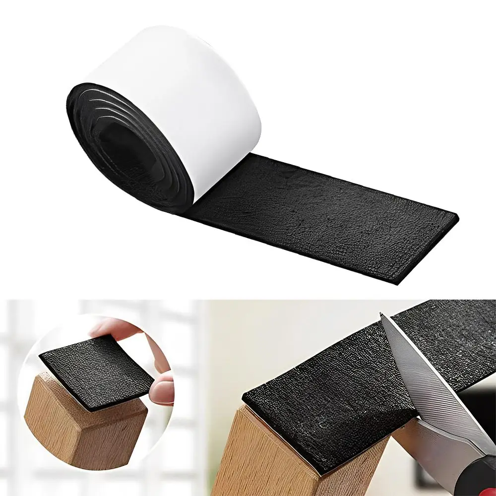 Versatile Adhesive Backing Felt Tape Strips Black 3mm Thickness Self-Adhesive Felt Pads Anti-Slip Felt Strips Chair Legs