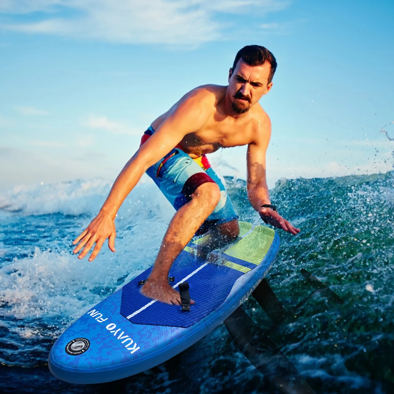 

OEM Price KUAYO FUN Hydrofoil Surfboard 110L 140L PVC And Carbon Fiber Inflatable Wing Foil For Water Surfing And Kitesurfing