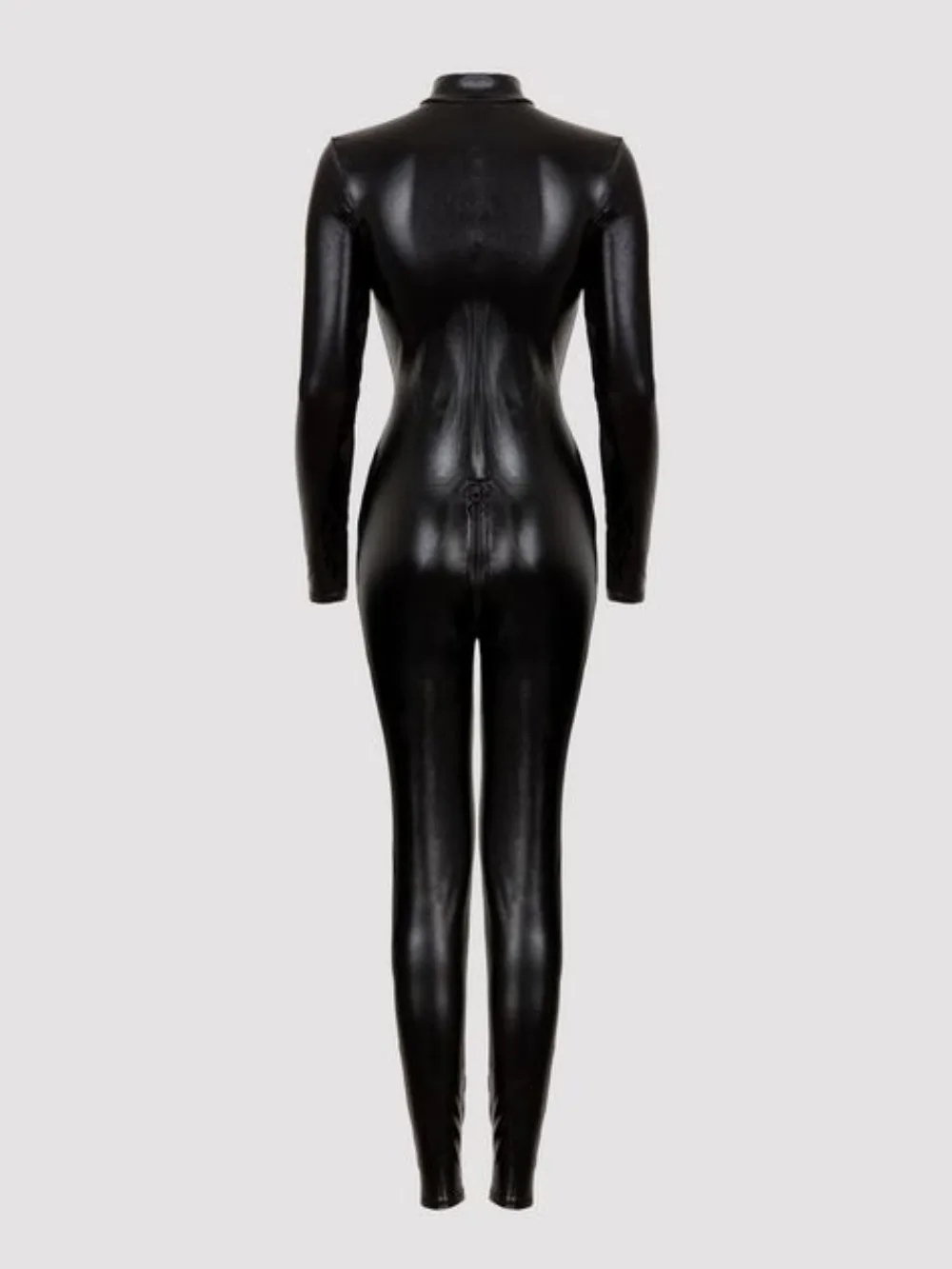 Women's Black Zipper Bodysuit High Stretch Hot Style for Party Nightclub Thanksgiving And Christmas
