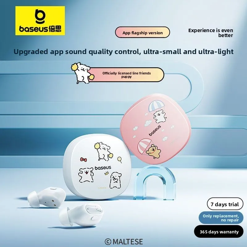 

BASEUS WM01 Bluetooth Earphone Line Dog Wireless in Ear Noise Reduction Game Low Latency Male Female Universal