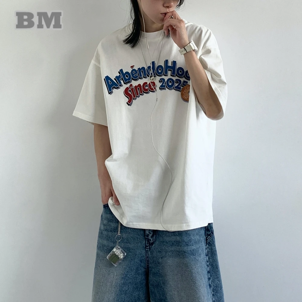 

Summer Japanese Streetwear Trendy Print T Shirt Men Women Hip Hop Short Sleeve College Style Casual Top Fashion Pure Cotton Tee