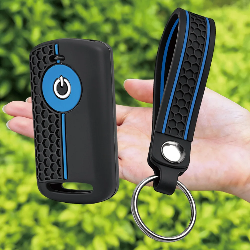 For Yamaha XMAX 125 250 300 400 NMAX 125 155 TMAX 530 560 Tricity Soft Touch Key Protector With Finger Loop And Key Ring