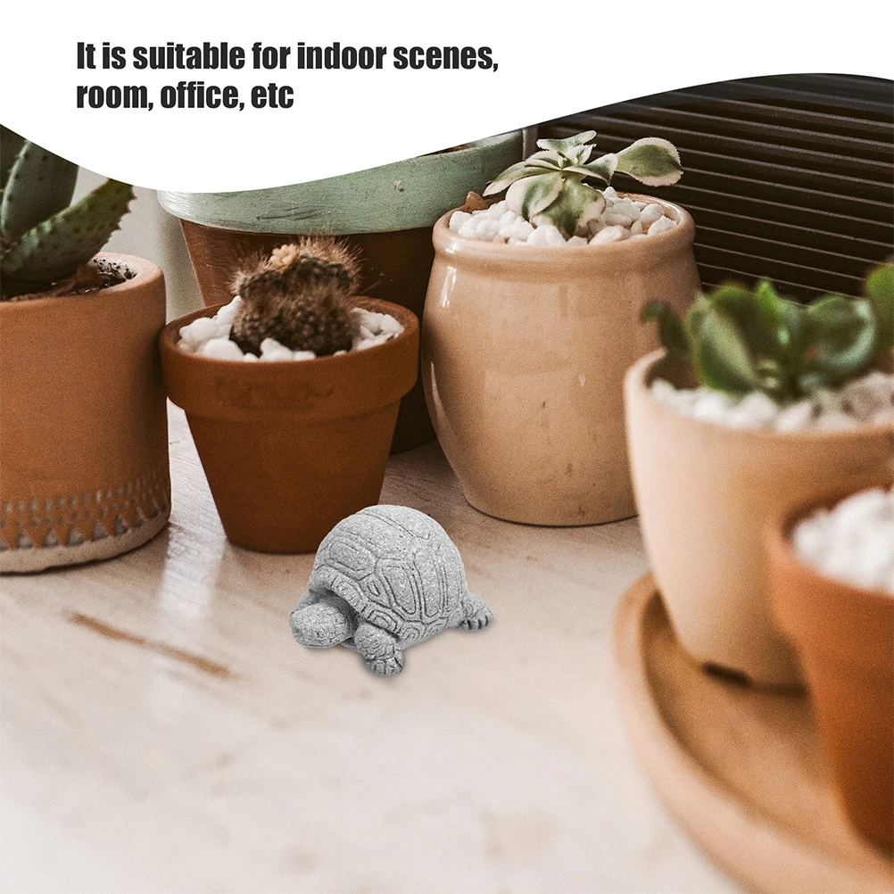 

1pc Miniature Turtle Statue Ornament Sandstone Lifelike Tortoise Figure Decor For Garden Bonsai Desktop Home Decoration