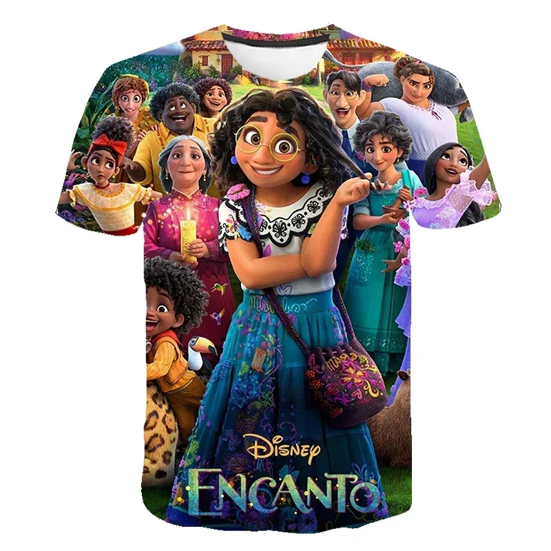 

Disney Encanto T Shirt Beautiful Mirabel Princess Encanto Women T-Shirt Summer 3D Costume Girl Party Clothing