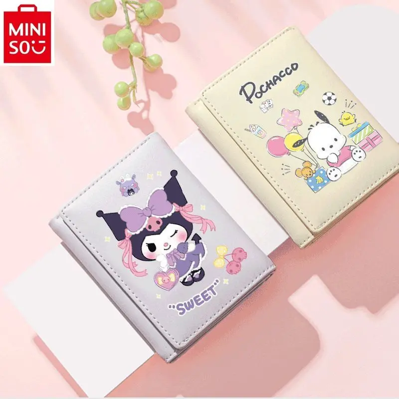 MINISO Sanrio Cartoon Kuromi Hello Kitty Women's Wallet Simple, Sweet, Lightweight, Multi functional Children's Zero Wallet