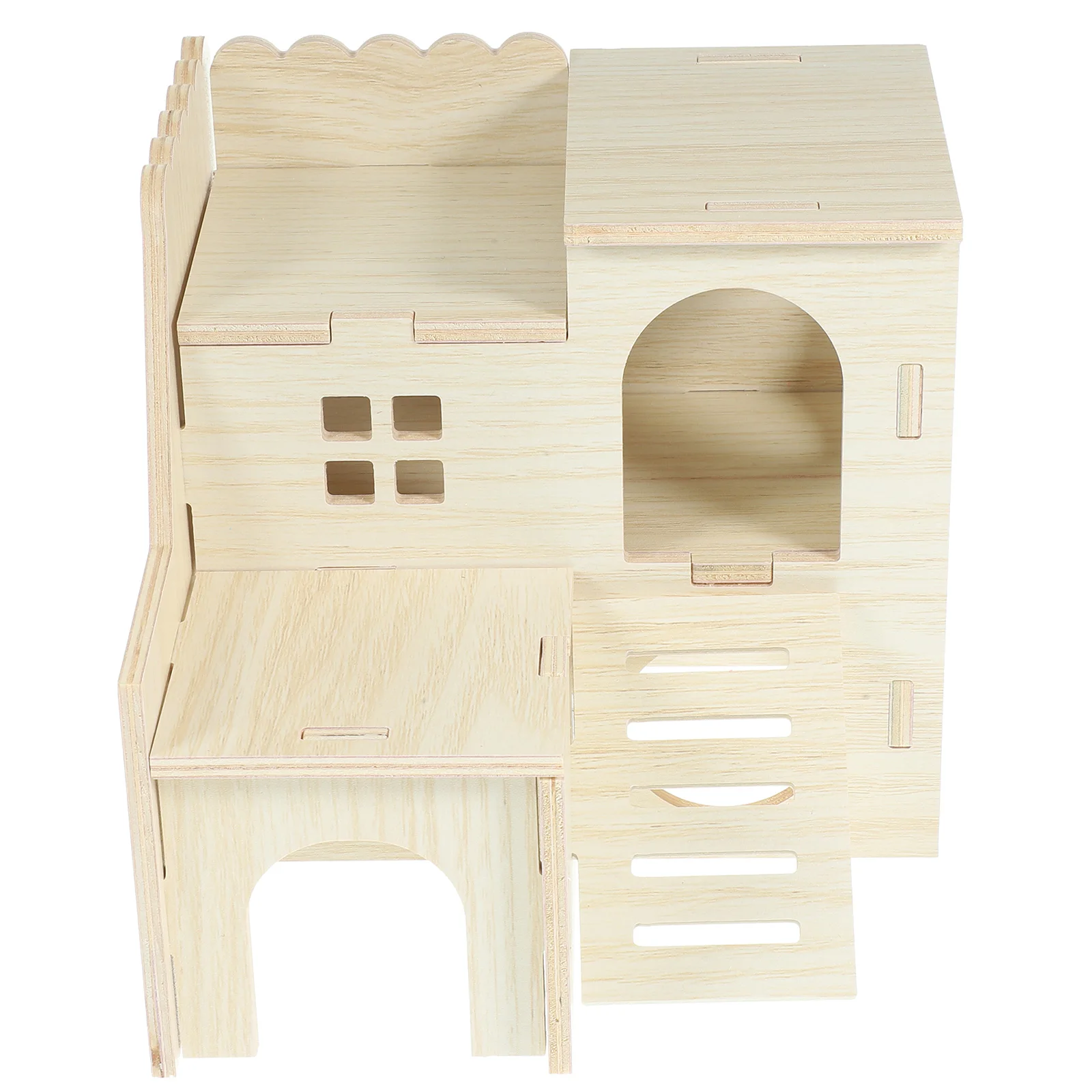 

Durable Natural Wood Hamster House Wear Resistant Hideout Guinea Pig Cage Pet Product Small Animal House Rat Supplies