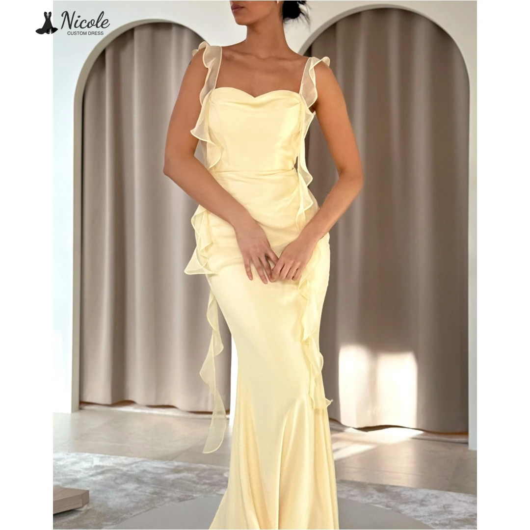 

Nicole Sling Luxurious Women's Evening Dresses Woman Elegant Fishtail Skirt Luxury Prom Dresses 2025 Custom Made Back-length