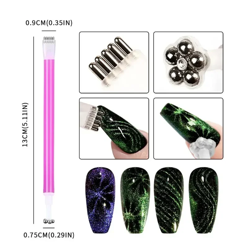 8 pz/16 pz Magnete Stick Bacchetta Set Per 3D Magnetico Cat Eye Gel Magico Unghie Artistiche Strumento Gel UV Magnete Bastone Manicure Unghie artistiche strumenti