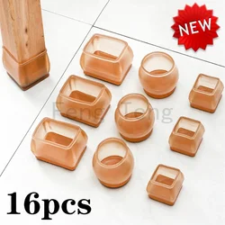 Protectores de silicona antideslizantes para suelo de Silla, almohadillas para los pies, tapones para muebles, cubierta protectora para los pies del hogar, 16 piezas
