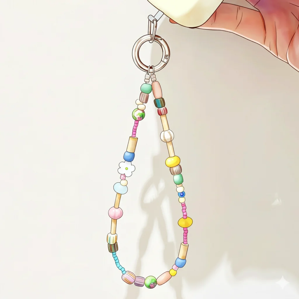 

Свежий цветочный DIY ручной работы подвесной ремешок для телефона из бисера милый 3D мультяшный кулон-цепочка для камеры красочный ремешок