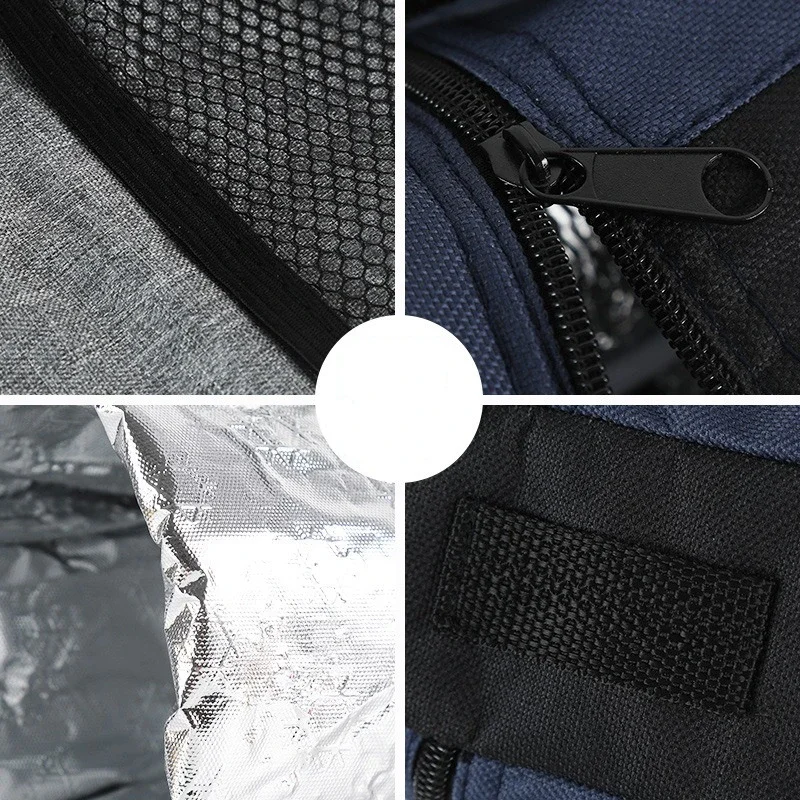 حقيبة تبريد الأكواب المحمولة ، قماش أكسفورد ، غلاف عازل ، طبقة ألومنيوم ، علبة ثلج ، تخييم ، تدفئة ، حامل مشروبات باردة ، سفر صيفي