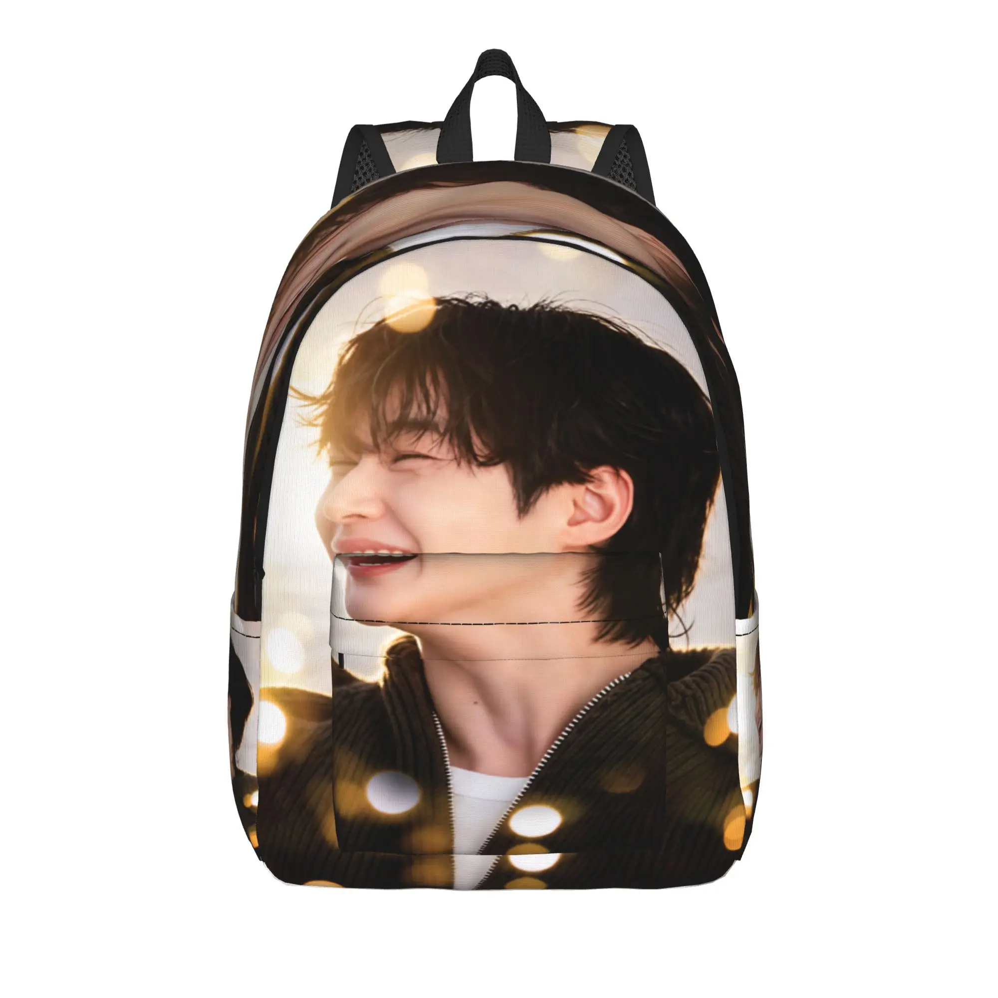 B-Byeon W-Woo-seok  Backpack  Male Polyester College Backpacks Large Streetwear High School Bags Rucksack