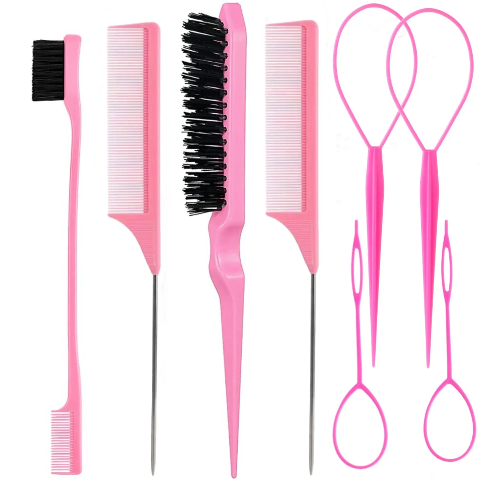 

8pcs Styling Hair Comb Brush Set for Women Girls Hairdressing Tools Pointed Tail Styling Comb Slicking Ponytail Hair Salon Tools