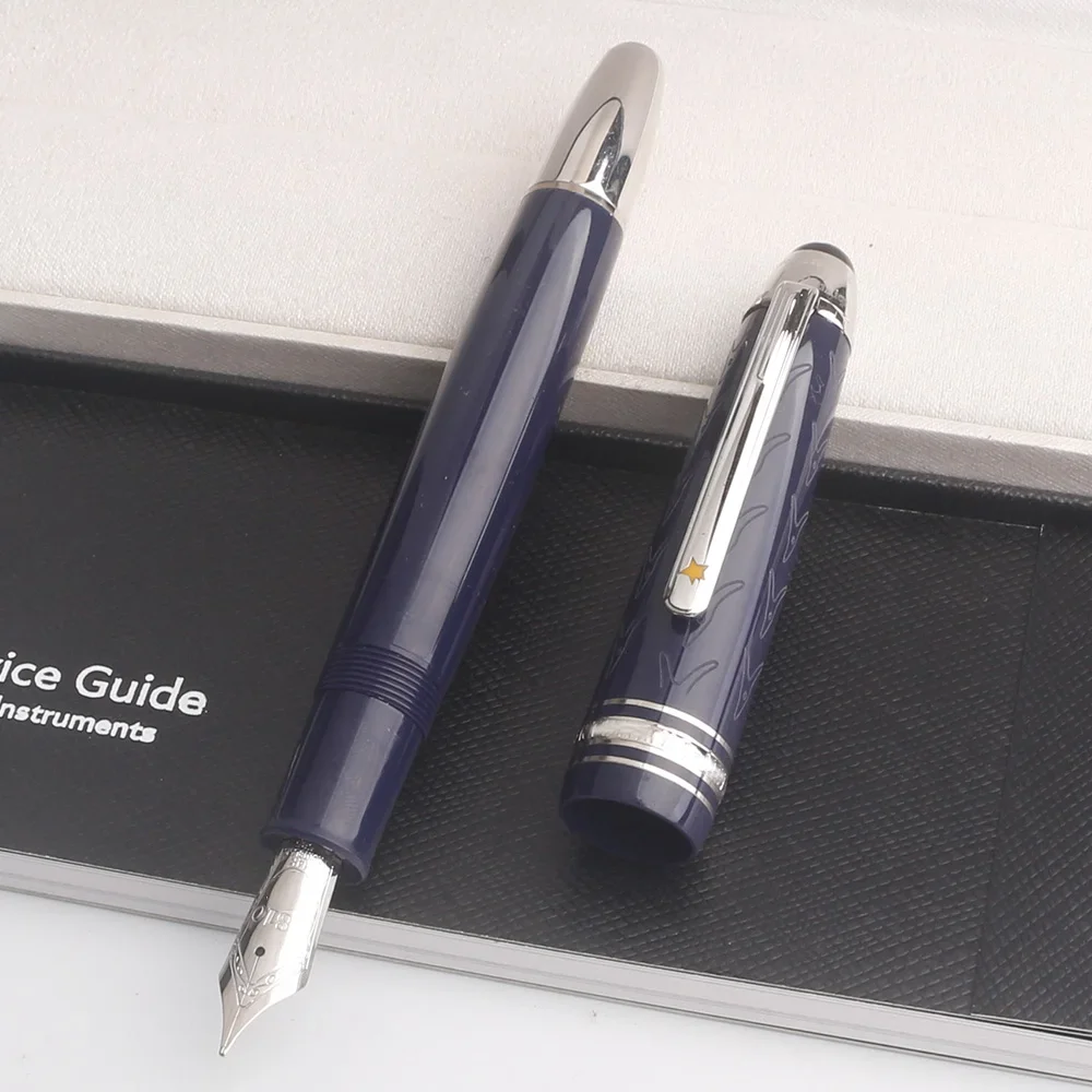 New Little Prince 149 MB Fountain Pen  Dark Blue Resin Relief Office Writing Rollerball Pen with Serial Number School Supplies