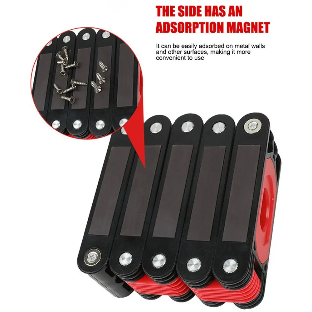 High Precision Folding Horizontal Ruler Strong Magnet Folding Extend Foldable Protractor Multi-function Multi-angle