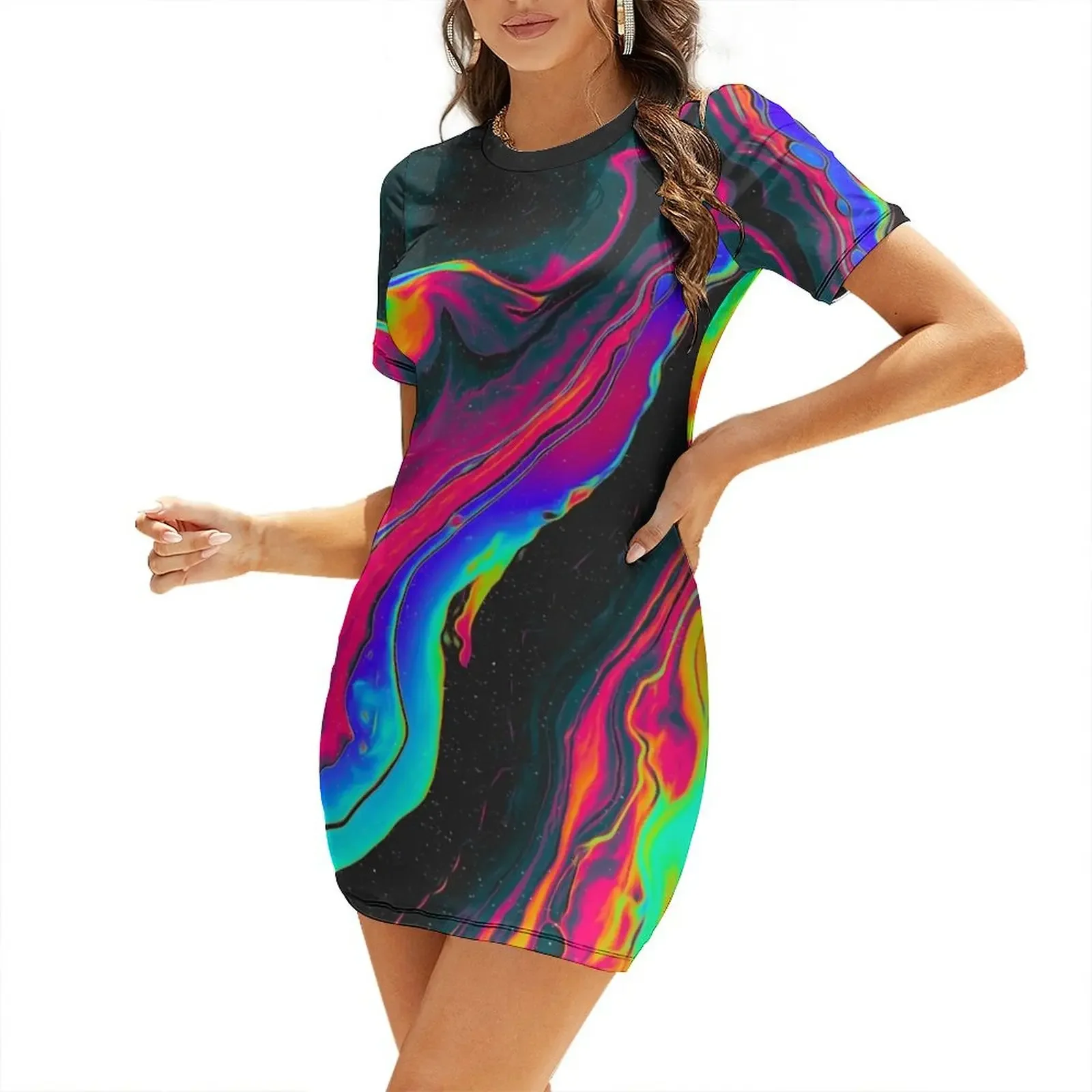 

BATS IN THE ATTIC Short-Sleeved Dress prom clothes women dresses elegant chic women dresses promotion Dress