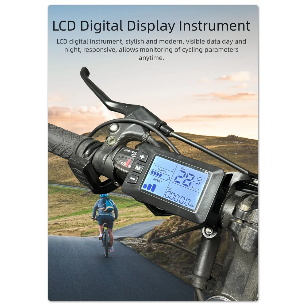 Licznik prędkości do hulajnogi elektrycznej, skutera elektrycznego, model G51, z 5-pinowym wodoodpornym złączem i wyświetlaczem LCD, do pojazdów 24V 36V 48V