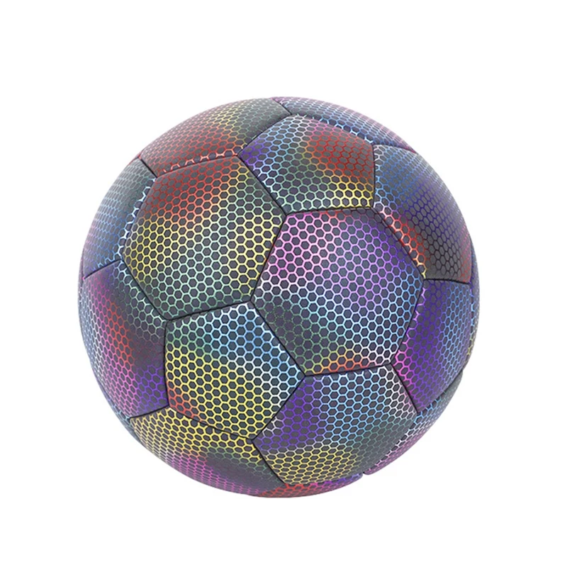 Holographic Soccer Ball - Glow In The Dark, Reflective, Size 5 - Perfect For Kids Easy Install Easy To Use