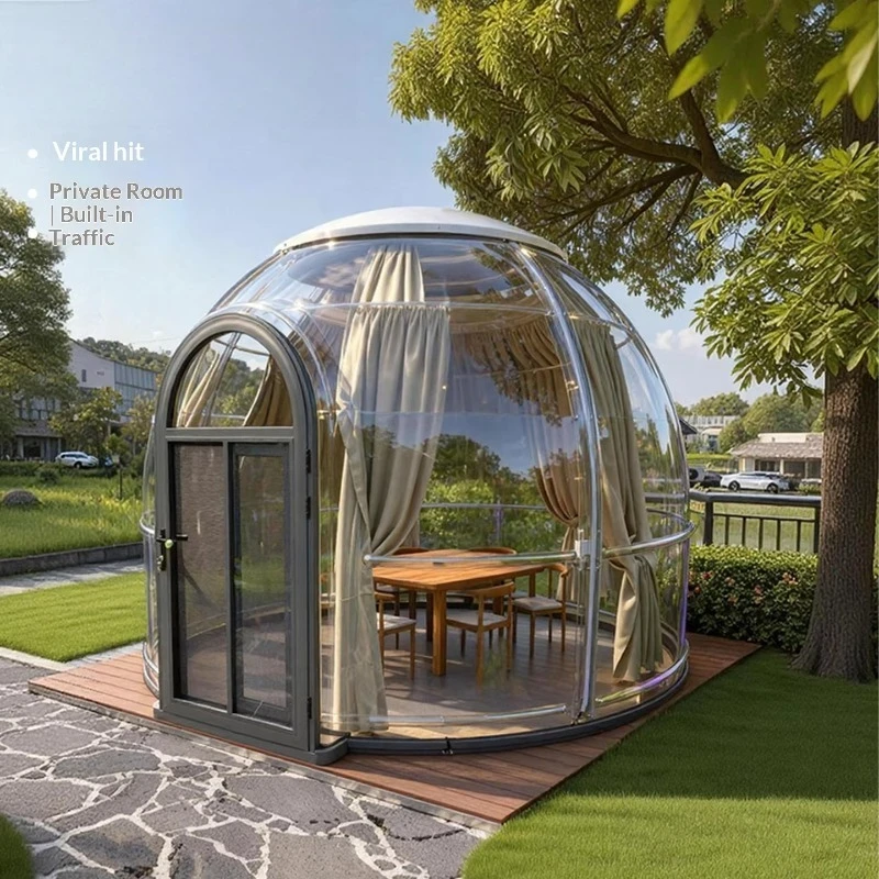 Outdoor Stargazing Room Starry Sky Room PC Bubble House Courtyard Mobile Sunroom Hotel Spherical Tent House China Customized