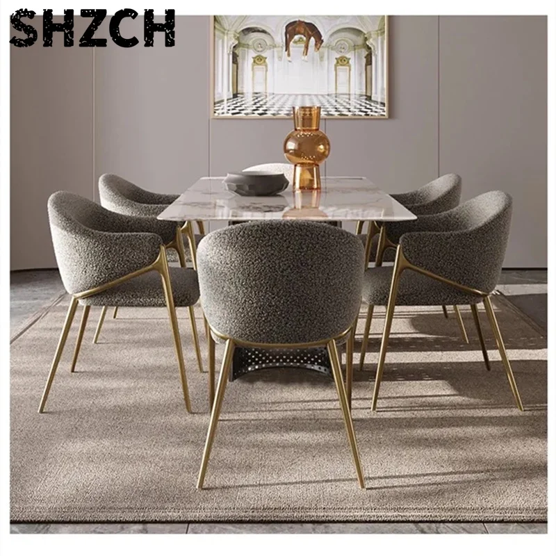 ‌Italian Luxury Dining Chair - Minimalist Creamy Scandinavian Design, Ergonomic Home Bar Stool, Vintage Makeup Seat