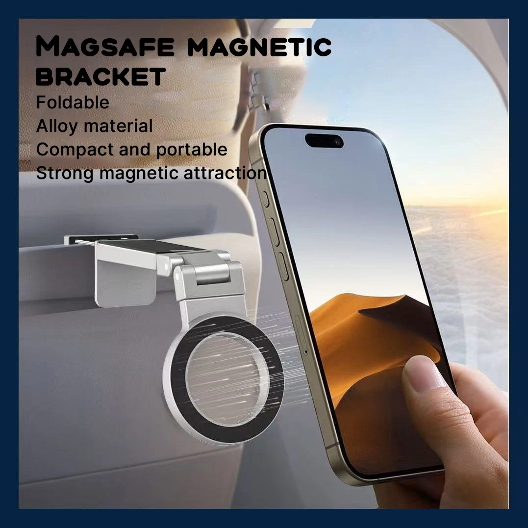 Universal Magnetic Phone Holder Travel Essentials Flexible Rotation Hands-Free Airplane Phone Mount For IPhone16 Pro Max Series