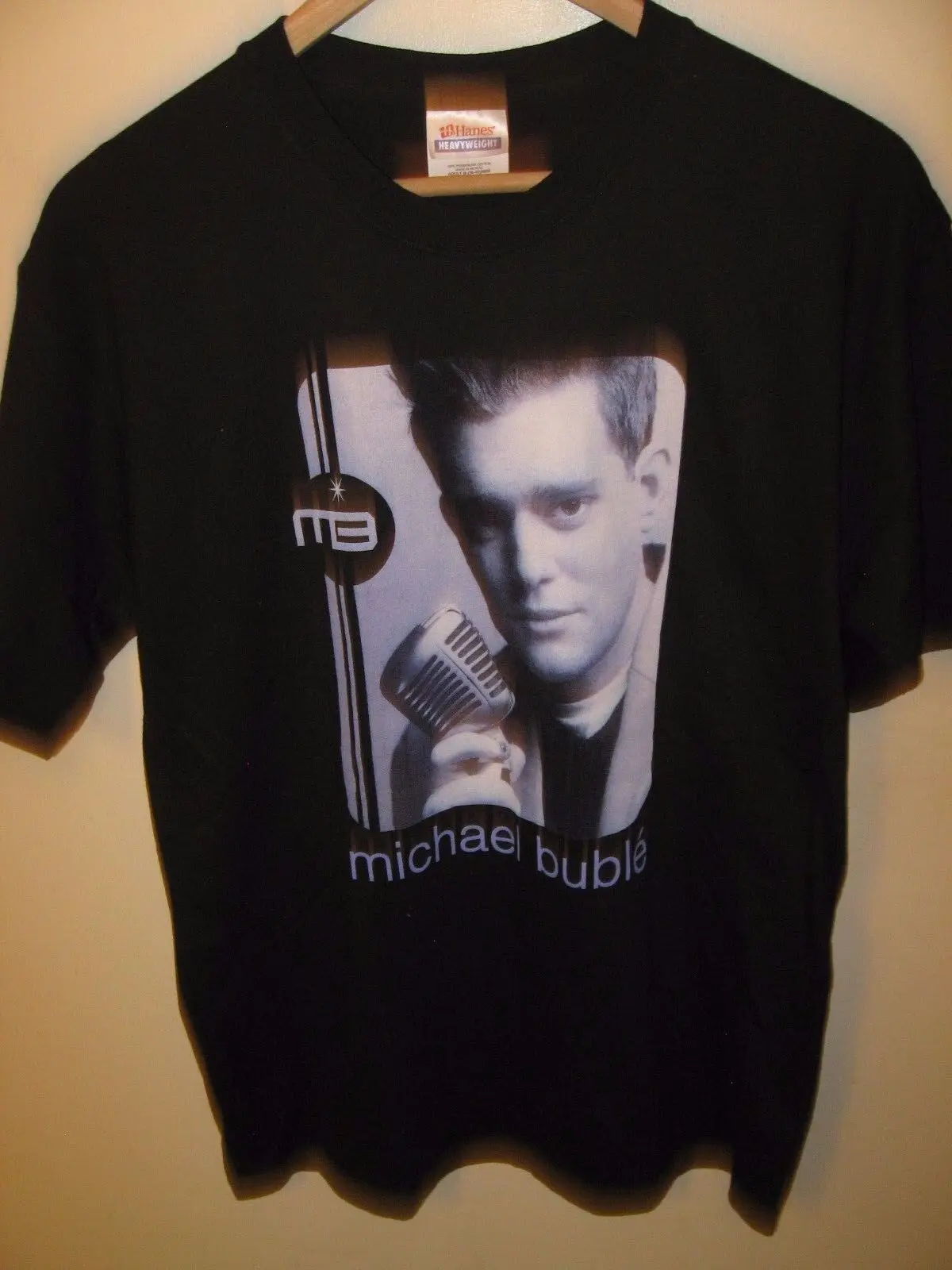 Michael Buble Tee - Vintage Buble Microphone Crooner Concert Tour T Shirt Medium