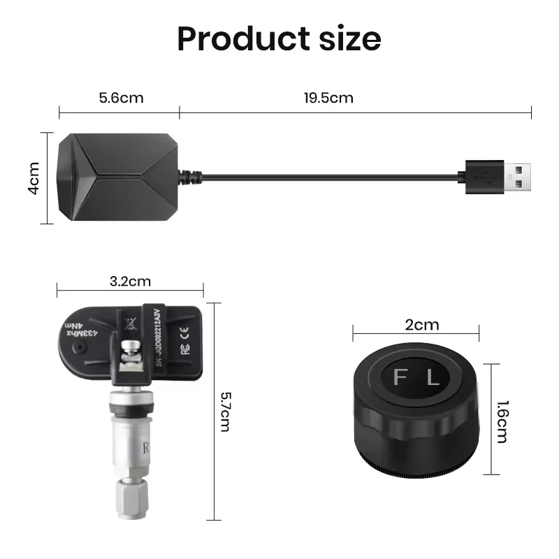 Junsun-USB نظام إنذار لمراقبة ضغط الإطارات ، TPMS مع 4 أجهزة استشعار داخلية ، ملاحة مشغل دي في دي للسيارة ، إكسسوارات السيارة