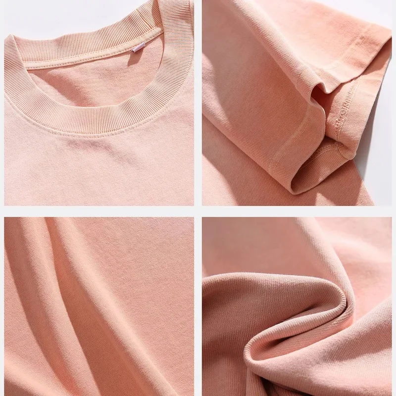 300g High Quality Cotton Tshirt Men Streetwear Fashion Hip Hop Oversize Loose Short Sleeve T-shirt Women Vintage T Shirt view 6