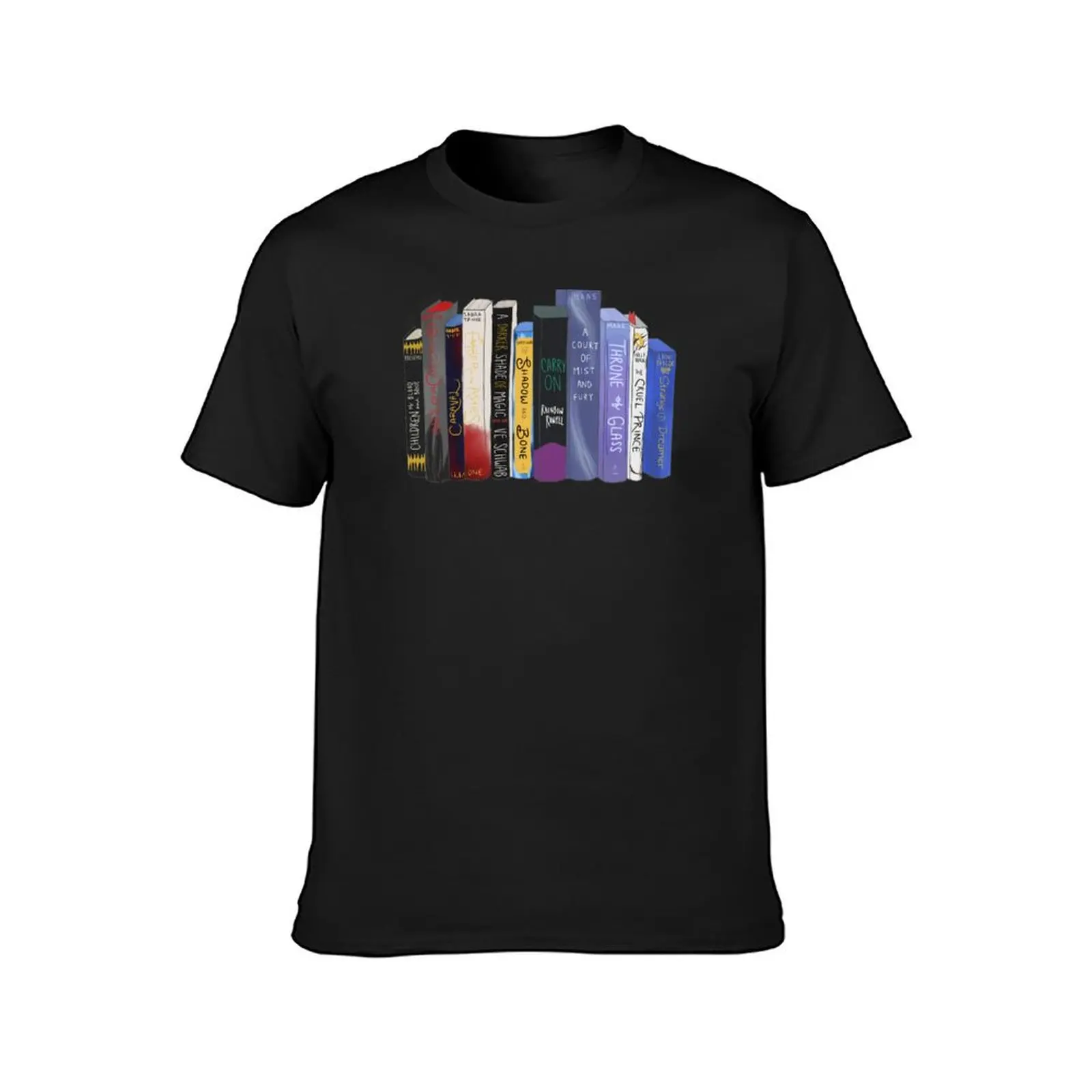 YA Fantasy Bookshelf T-Shirt plus size tops oversized funnys black t-shirts for men