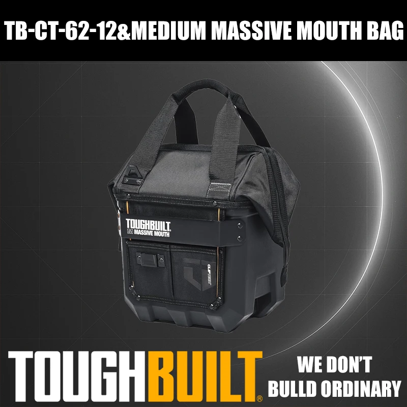 

TOUGHBUILT TB-CT-62-12/TB-CT-62-16A/TB-CT-62-20 Водонепроницаемая сумка для инструментов среднего/большого размера с большим ртом и твердым дном 12/16/20 дюймов