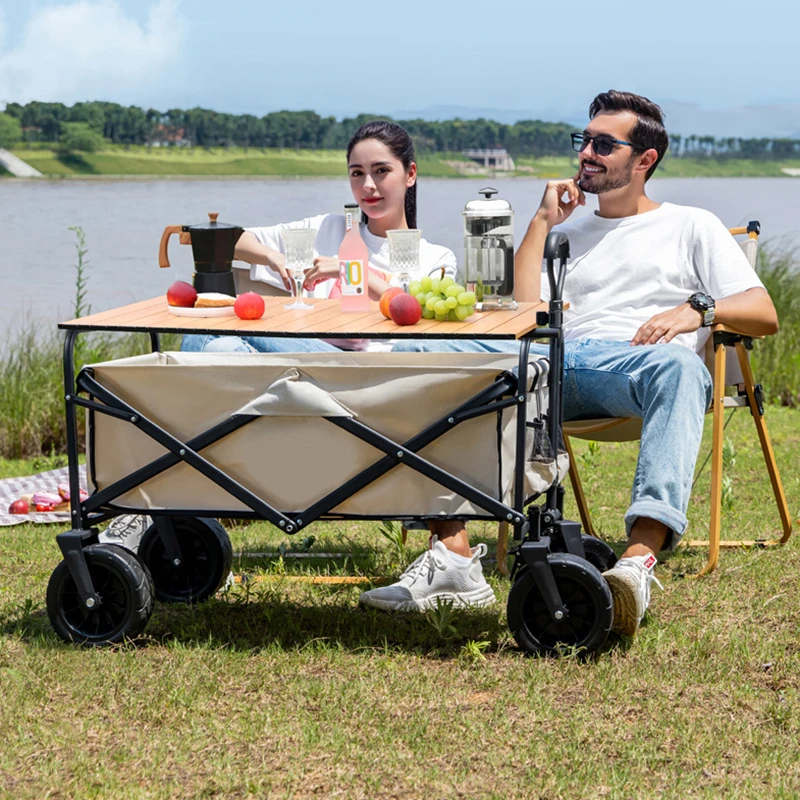 Imagem -06 - Grande Capacidade Portable Travel Cart Camping Car Beach Party Armazenamento Dobrável Jardim Parque Picnic Cart 150l