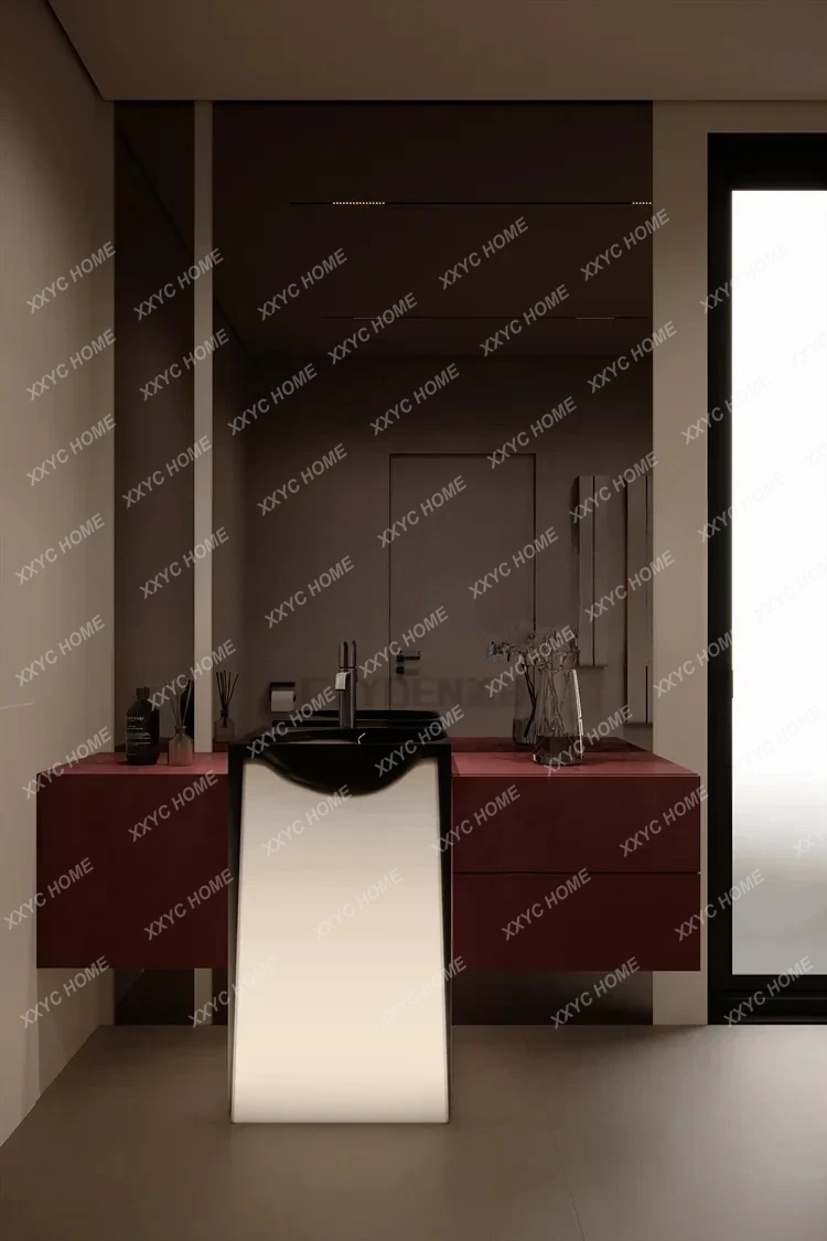 A Transparent luminous crystal resin hotel, hand wash basin, washbasin, column basinEsmt163