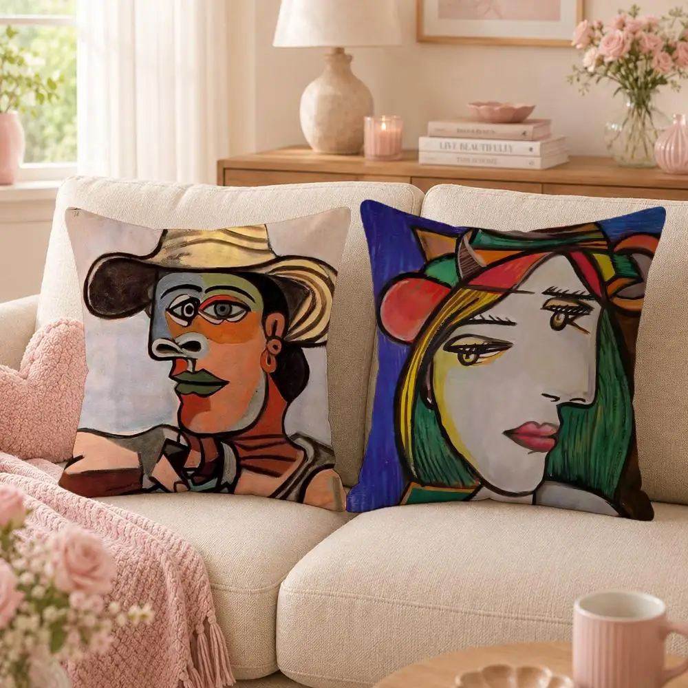 Famous Artist P-Pablo PicassoS Cushion Cover Double-Sided Printed Pillow Cover Hypoallergenic Dust-Mite Proof
