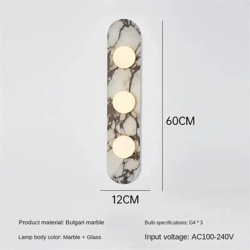 Luxe natuurlijke marmeren wandlamp LED natuursteen nachtkastje licht witte glazen lampenkap voor thuis woonkamer badkamer gang gang