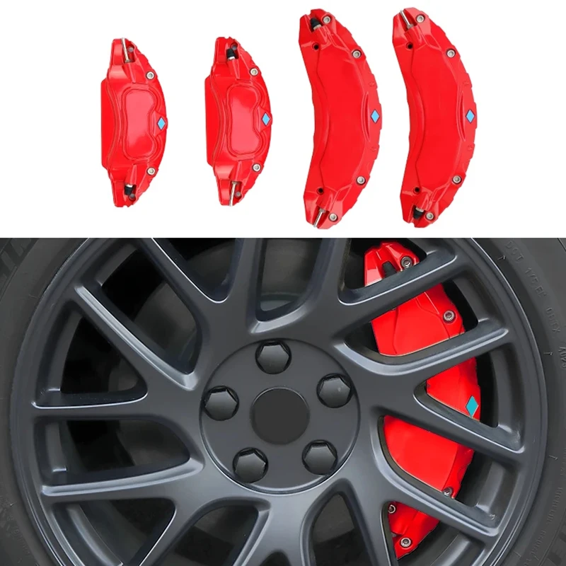 Brake Caliper Cover Fit For Tesla Model 3 18 19 Inch Aluminum Alloy Wheel Hub Set Of 4Pcs Car Calliper Accessories,With Stickers