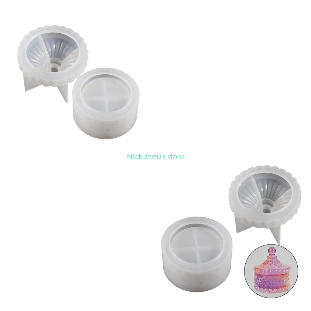 

E15E DIY Silicone Mould Jewelry Box Moulds Silicone Resin Jar Moulds Silicone DIY Molds Epoxy Moulds for Storage Container