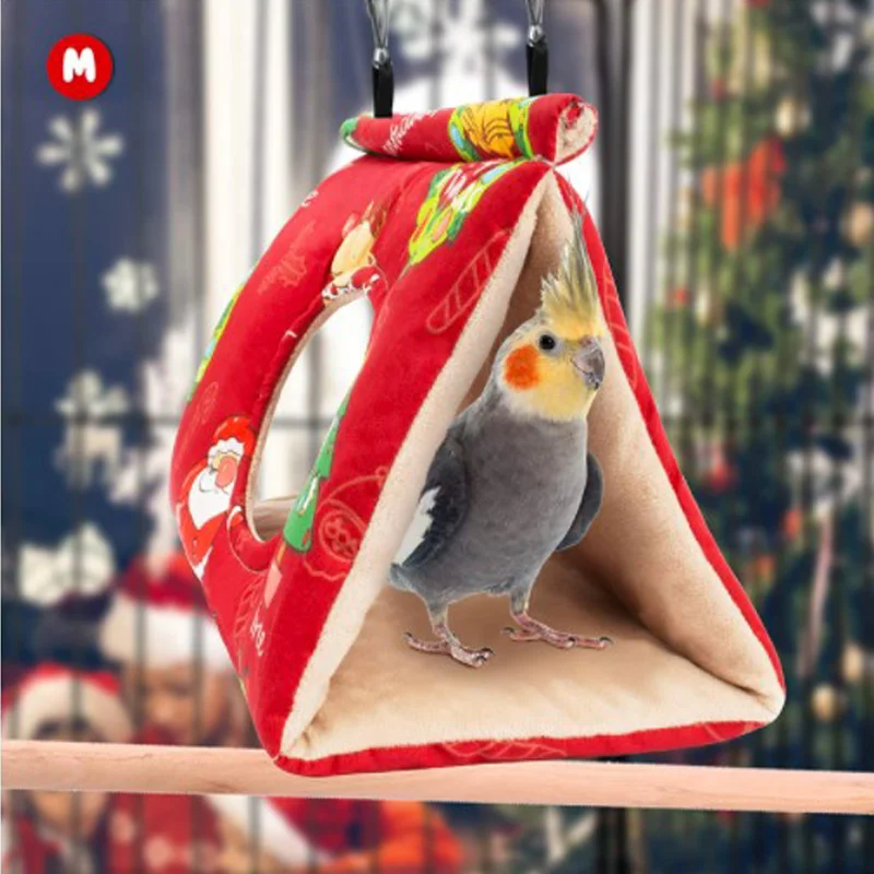 Hot Autumn Winter Parrot Nest House Comfortable Hammock Hanging Cage Plush Thickened Sleeping Bed Cave For Bird Pet Accessories