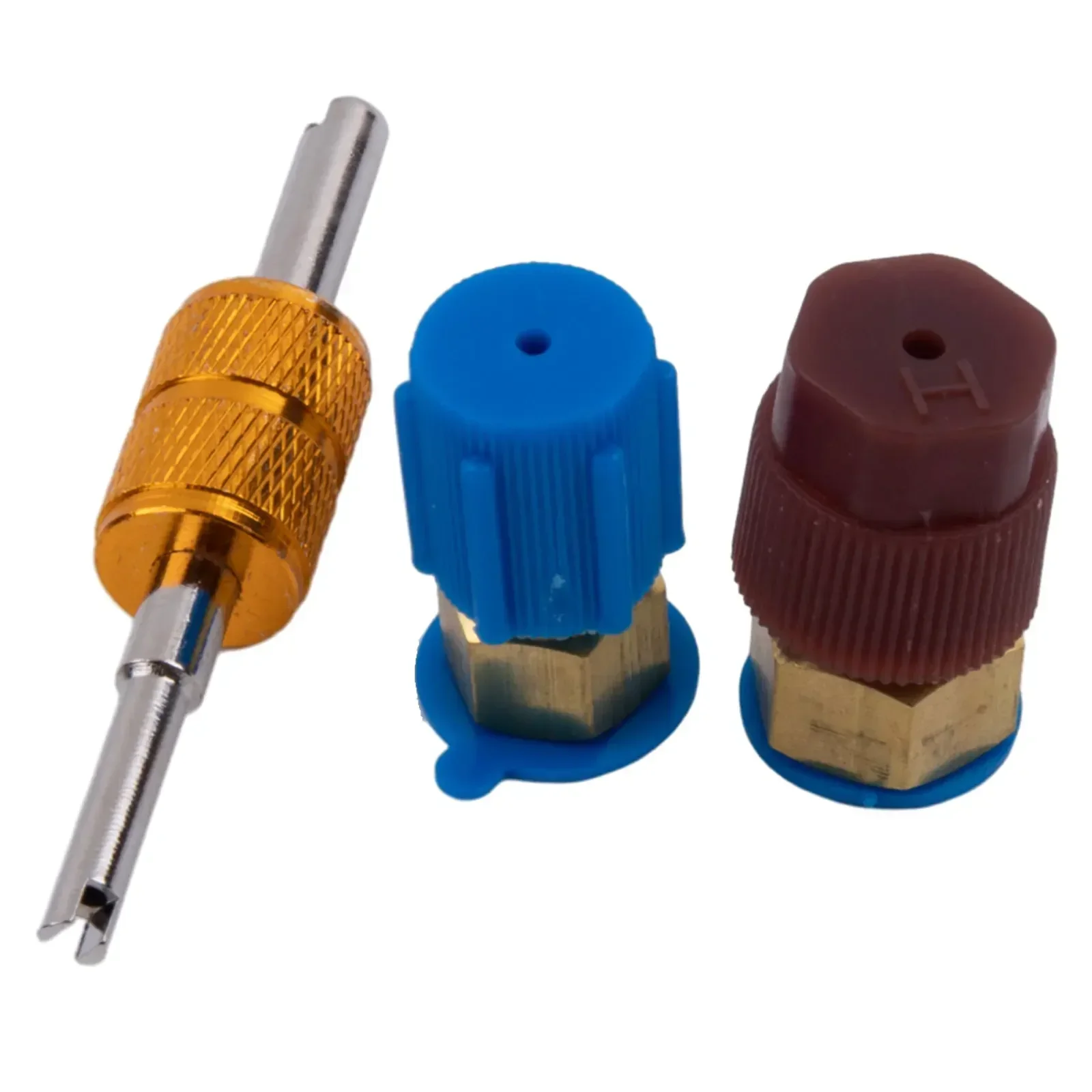 None R12 To R134A Kit Port AdapterRetrofit 2 Pieces Air-Condition Blue/red Cap Filling Valve Fitting Metal And Plastic