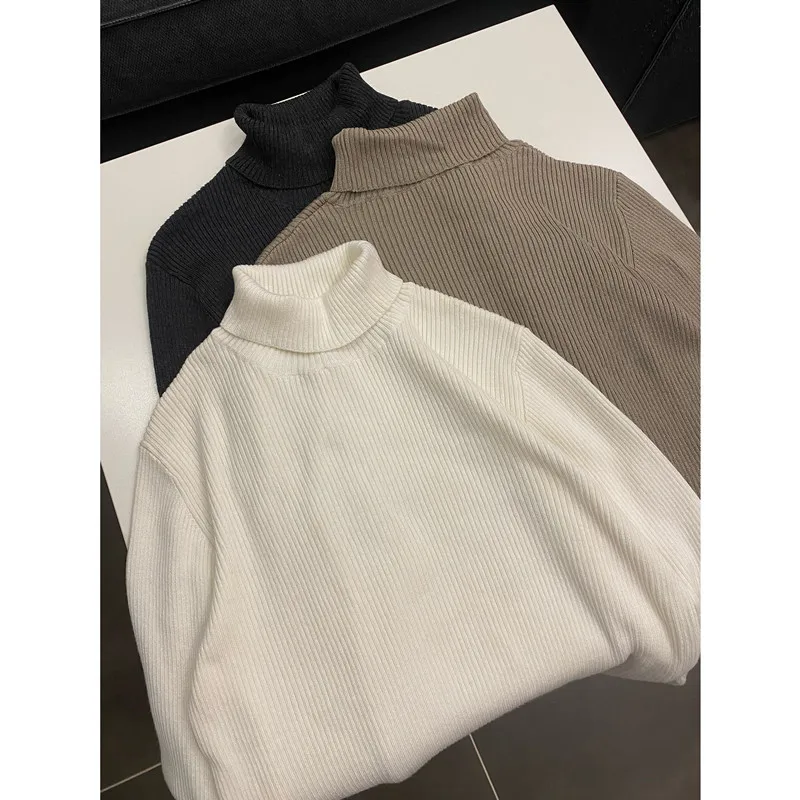 

Новогоднее специальное предложение, свободный вязаный длинный женский свитер с высоким воротником, утягивающая пряжа с эффектом пряжи, удобная посадка