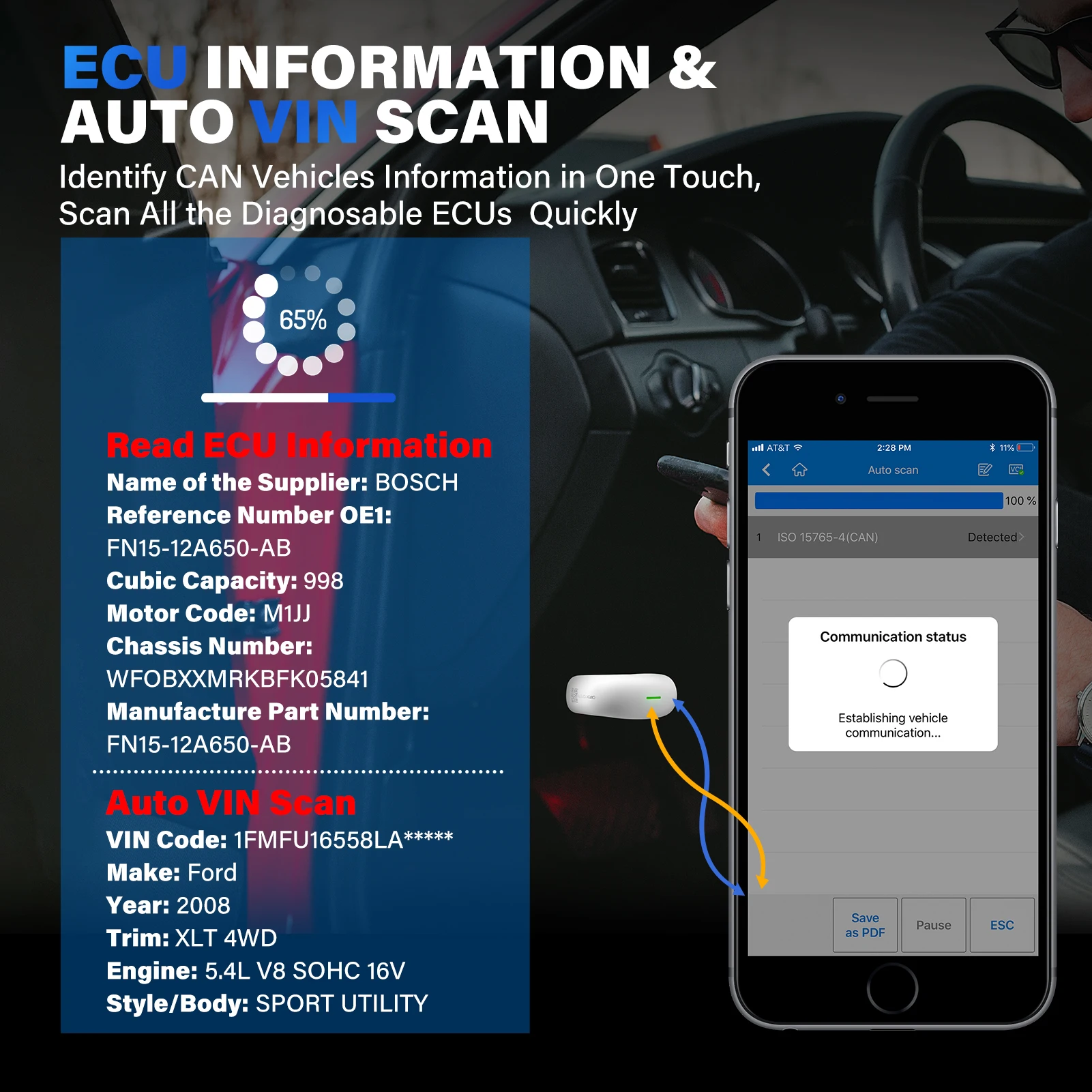 Autel AP200 OBD2 Scanner PK Golo Pro DBSCAR5 Easydiag Bluetooth Code Reader With Full System Diagnosis Tool Support iOS Android