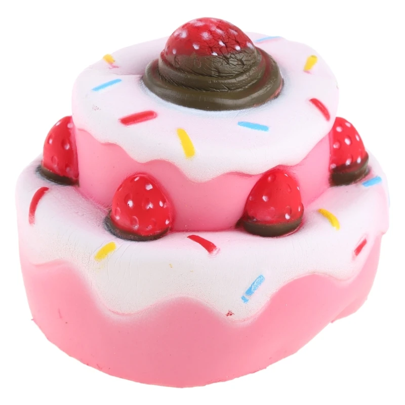 Realistic Cake Spongy Ball Cartoon Cake Toy Memory Rising Fidget Interactive Toy Super Soft for Adults Office