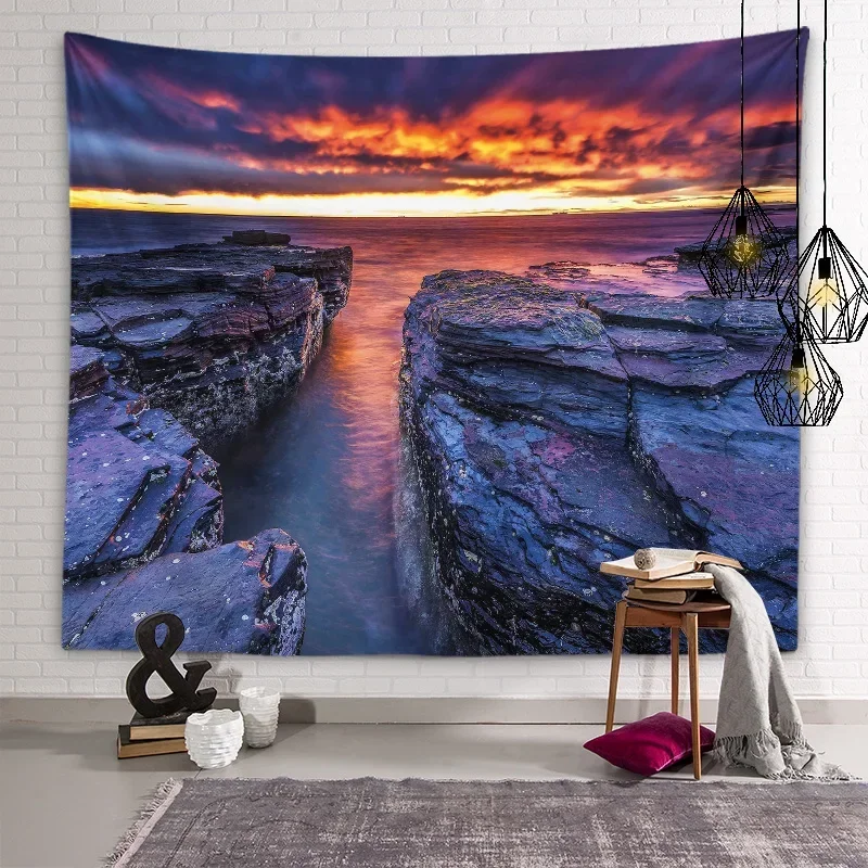 Beach Sunset Evening Sunset Beautiful Tapestry Background Wall Art Decoration Dormitory Room Aesthetics Bedroom Home Decoration