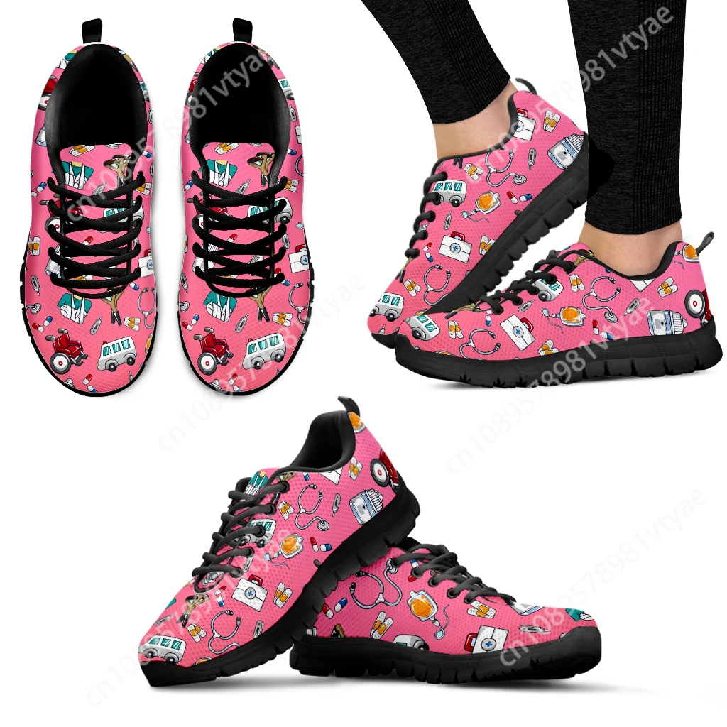 

Custom Made Nurse Casual Shoes For Women Ambulance Medical Equipment Sneakers Comfortable Lace-up First Aid Medical Shoes Mujer