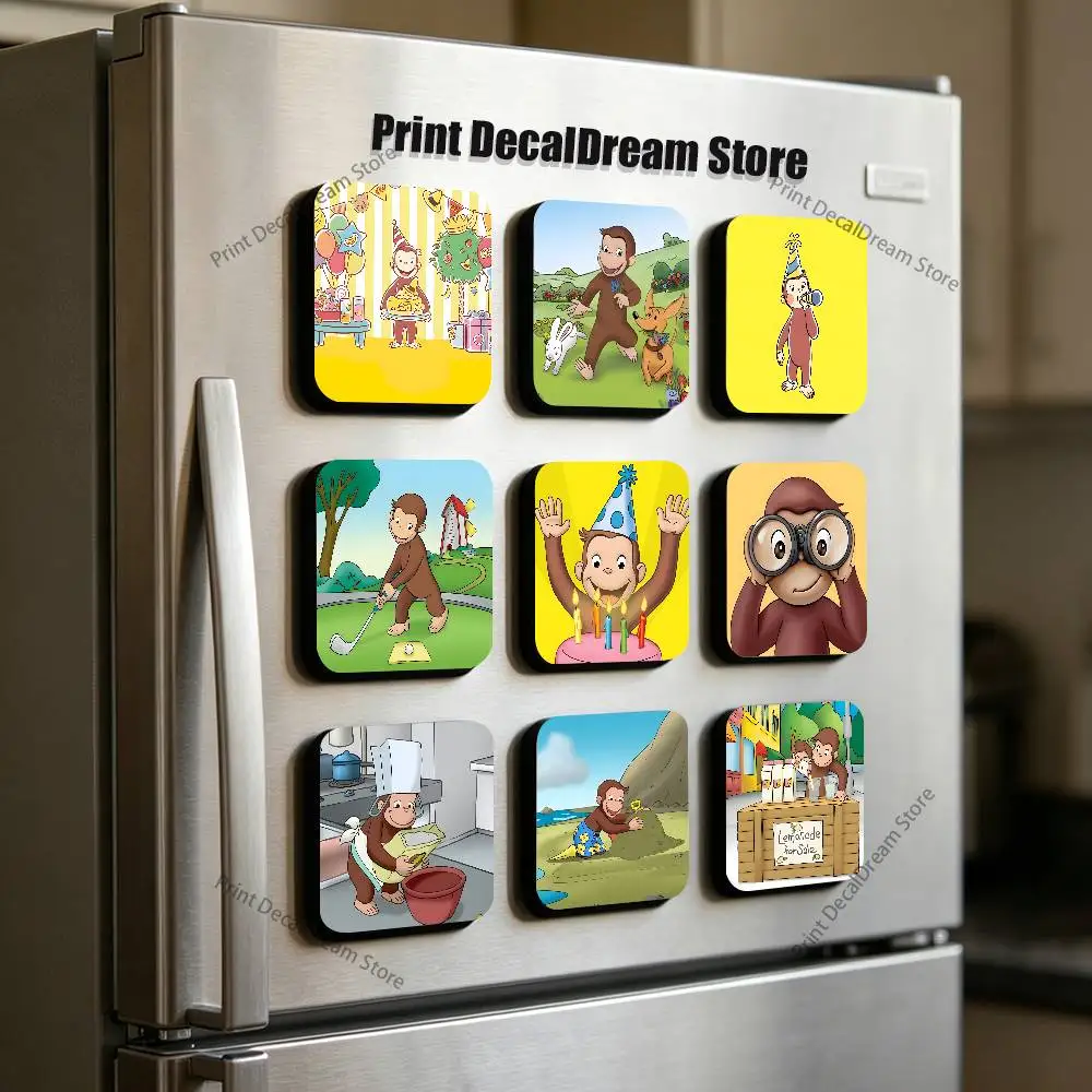 Curious George Monkey Magnetic Refrigerator Magnets Cute and Creative Refrigerator Magnets Souvenirs and Gifts