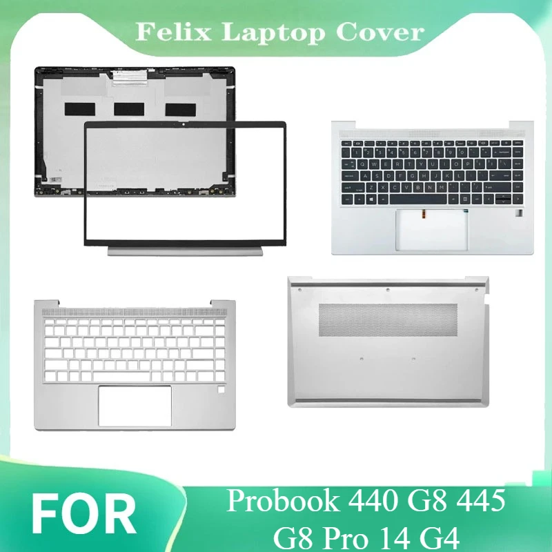 

NEW Laptop Case LCD Back Cover Front Bezel Bottom Case Palmrest Upper Top Lower Housing For Probook 440 G8 445 G8 Pro 14 G4