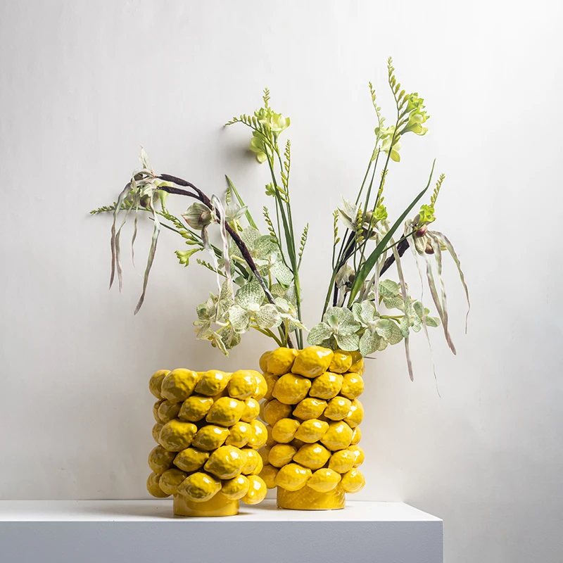 

Fruit vase ceramic modern creative home decoration living room bedroom dining table model room flower arrangement ornament