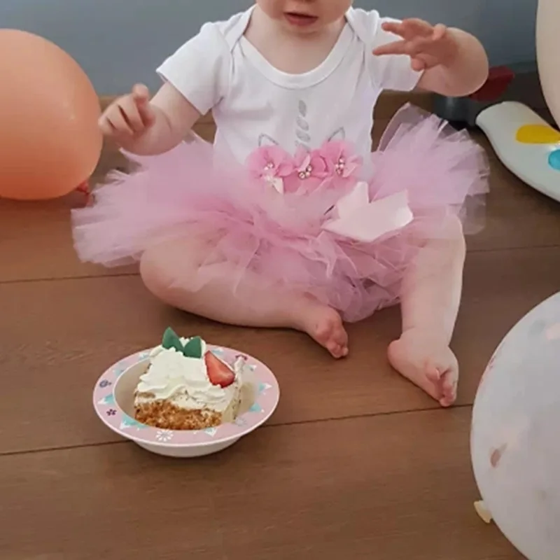 Baby Girl Clothes Unicorn 1st Birthday Party Princess Dress 1 Year Old Ceremony Tulle Tutu Gown Newborn Infant Christening Dress