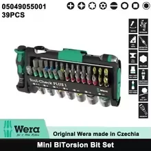WERA Tool-Check Plus 39PCS Compact Tool Set Zyklop Mini BiTorsion Bits Screwdriver Set with Socket 05049055001